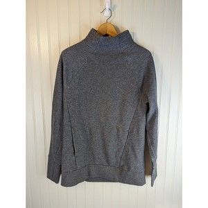 Women's Fabletics Grey Pullover Sweatshirt Front Pocket Thumb Holes Size Small